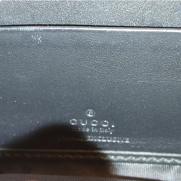 GUCCI GG Marmont Ribbon Long Wallet Round Zipper Black Leather - Authentic - Picture 2 of 13